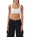 Attico Crystal-embellished Cotton Top