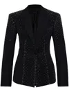 Attico Blazer In Black Wool In Black