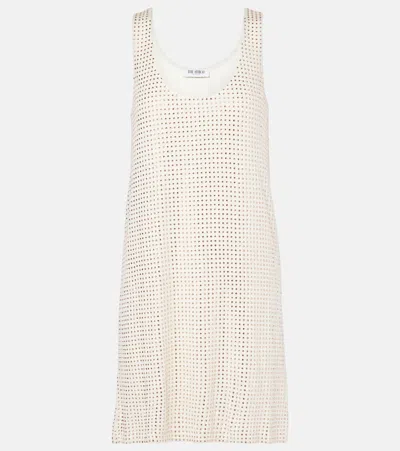 Attico Crystal-embellished Jersey Minidress In Neutrals