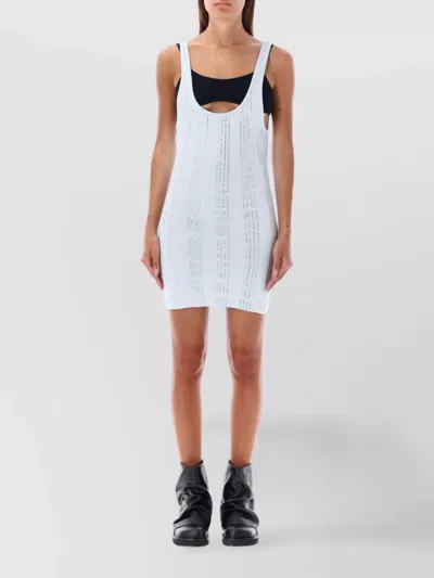 ATTICO CRYSTAL EMBELLISHED MINI DRESS WITH CUT-OUT DETAIL