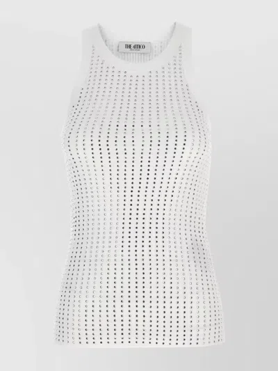 ATTICO CRYSTAL EMBELLISHED RIBBED SLEEVELESS TOP