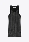 Attico Fitted Midi Dress With Shimmering Embellishments