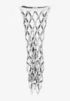 Attico Sequined Net Skirt Half Skirt In Silver