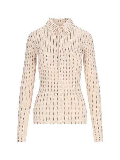 ATTICO CRYSTAL POLO - CREAM