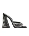 Attico Devon Satin Mules With Crystals In Black
