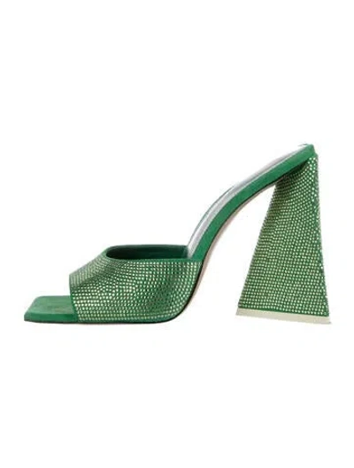 Pre-owned Attico Crystal Sandals In Green