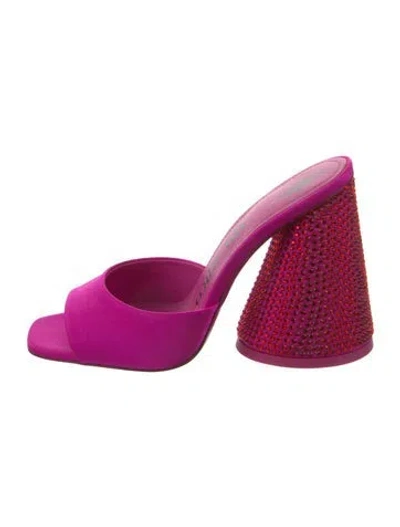 Pre-owned Attico Crystal Slides In Pink