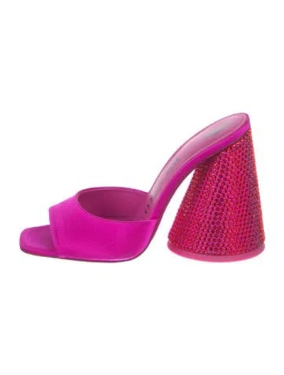 Pre-owned Attico Crystal Slides In Pink