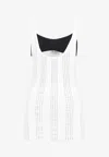 Attico Flat Ribbed Jersey Tank Top In White