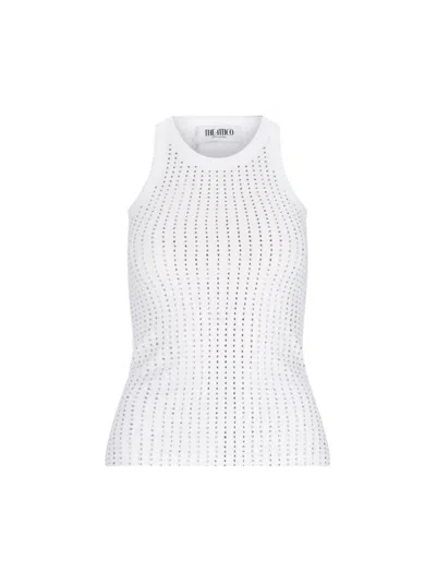 ATTICO CRYSTAL TANK TOP - WHITE