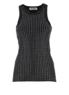 Attico Black Hotfix Crystal Tank Top