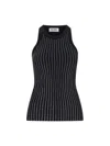 Attico Knitted Ribbed Vest In Black  