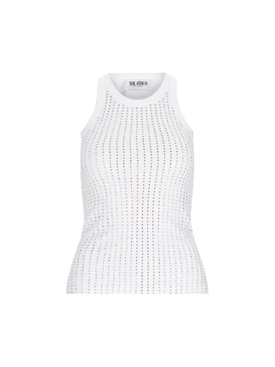Attico Crystal Tank Top In White