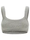 Attico Grey Cotton Hotfix Crystal Bralette Top In Gray