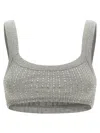 Attico Grey Cotton Hotfix Crystal Bralette Top In Gray