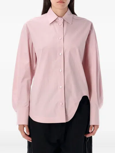 ATTICO CURVED-HEM BUTTON-UP SHIRT