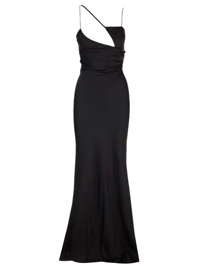 ATTICO CUT-OUT DETAILED FLARED SLEEVELESS DRESS