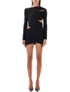 Attico Wrap Mini Dress In Black