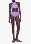 Attico Cut-out Drawstring Bikini In Purple