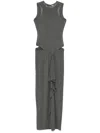 Attico Cut-out Dress - Women's - Viscose In Gray