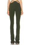 Attico Cut-out Flare Pant In Military Green