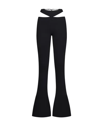 Attico Cut-out Flared Trousers In Black