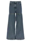 Attico Light Blue Cut-out Jeans In Blue