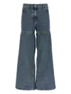 Attico Light Blue Cut-out Jeans In Blue