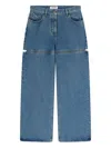 Attico Long Denim Jeans In Blue