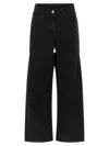Attico Garment-dyed Cotton Denim Jeans In Black