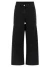 Attico Garment-dyed Cotton Denim Jeans In Black