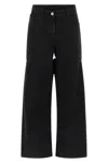 Attico Garment-dyed Cotton Denim Jeans In Black