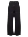 Attico Garment-dyed Cotton Denim Jeans In Black