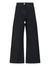 Attico Wide-leg Denim Trousers With Cut Out Detail In Black