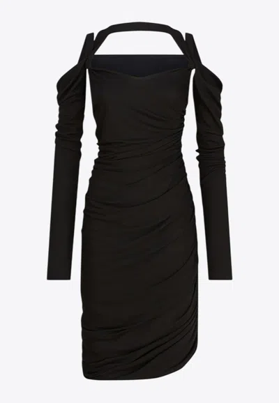 Attico Cut-out Midi Dress In Black
