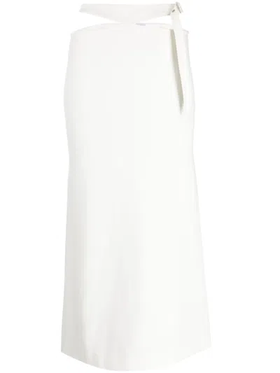 Attico Cut-out Midi Skirt In White