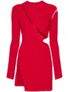Attico Cut-out Mini Dress In Red