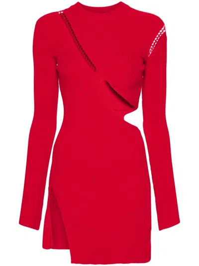 Attico Cut-out Mini Dress In Red