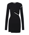 Attico Cut-out Ribbed-knit Minidress In Black