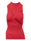Attico Cut-out Ribbed Top In Red