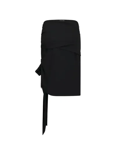 Attico Cut-out Tied Skirt In Black