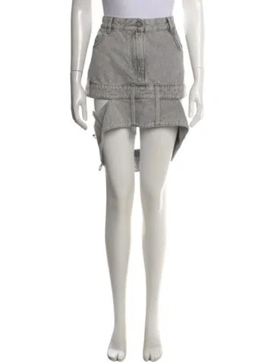 Pre-owned Attico Cutout Accent Mini Skirt In Gray