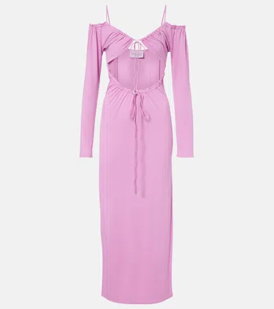 Attico Cutout Maxi Dress In Pink