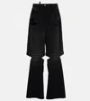 Attico High-rise Wide-leg Jeans Cut-out Detailing In Black