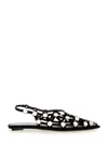 Attico Grid Embellished Suede Ballet Flats In Multi