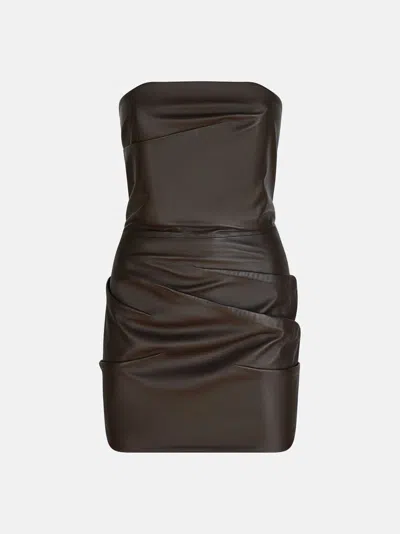 ATTICO DARK BROWN MINI DRESS