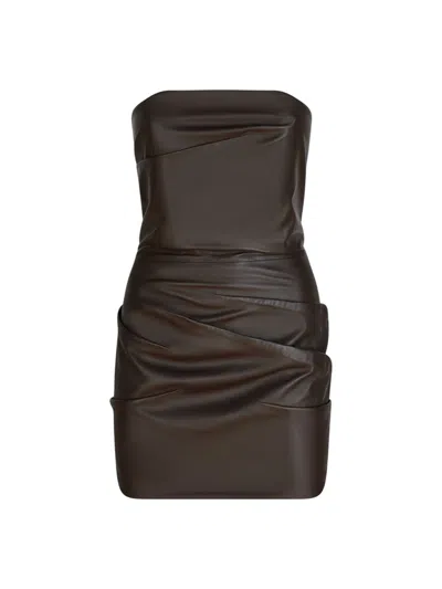 Attico Dark Brown Mini Dress