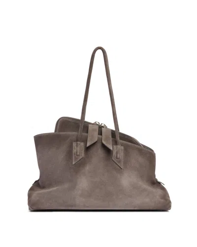 Attico Dark Gray Medium La Passeggiata Bag In Gray Grigio   #626262