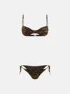 Attico Dark Green And Dark Brown Bikini