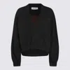 Attico Oversized Sweatshirt With Deep V-neck In Gradient Black In Nero E Marrone
